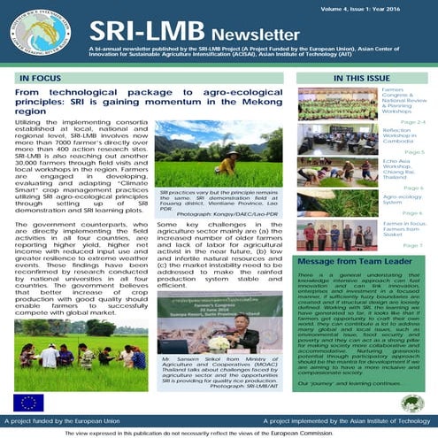 SRI-LMB Newsletter Vol.4 Issue 1, Year 2016