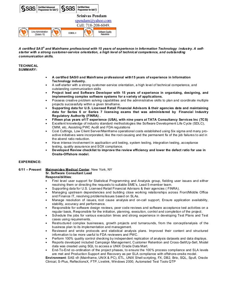 srinivas pendam resume nyc resume nyc