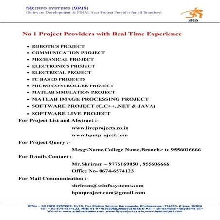 Sris project list