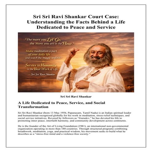 Sri Sri Ravi Shankar Court Case: Facts and Perspective | PDF
