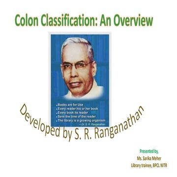 Colon Classification: An Overview