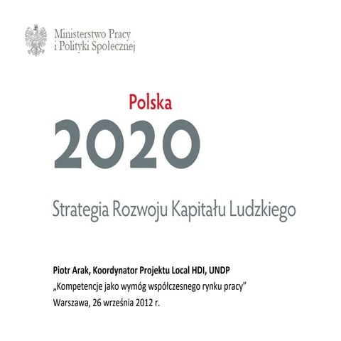 Strategia Rozwoju Kapitału Ludzkiego - 26 września 2012 - 