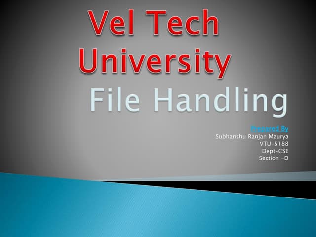 File Handling in C 