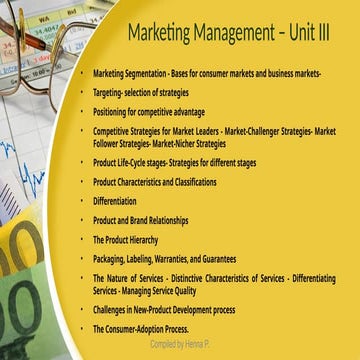 marketing management unit 3 for mba students