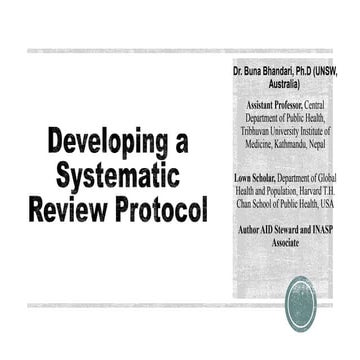 Developing a Systematic Review Protocol
