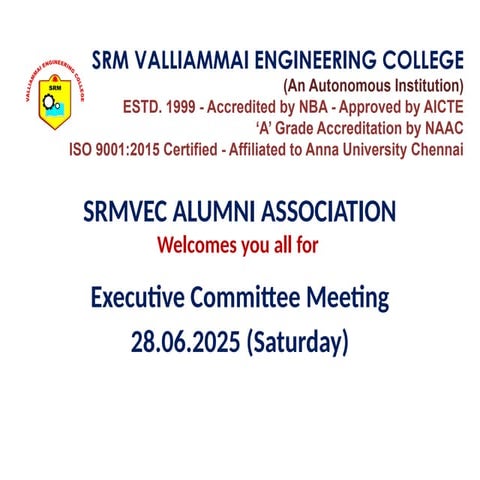 Executive Committee Meeting - SRM VEC Alumni Association