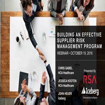 RSA-Iceberg Seminar: Building an effective supplier risk management ...