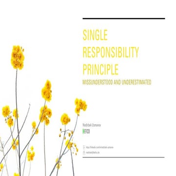 Singe Responsibility Principle - misunterstood and underestimated