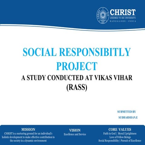 social Responsibility Project -sudharshan Elumalai