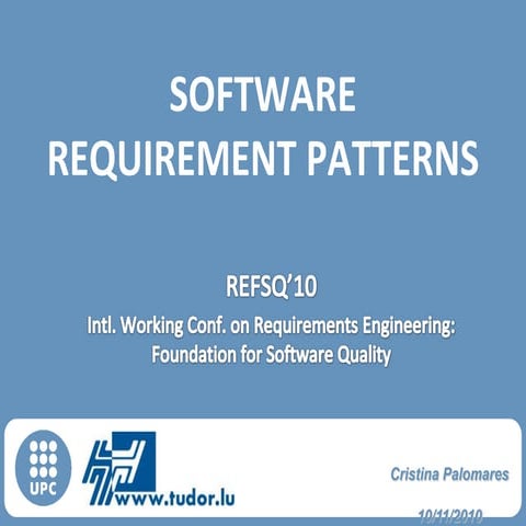 Software Requirement Patterns (SRP)