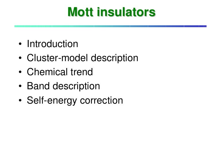 Mott insulators