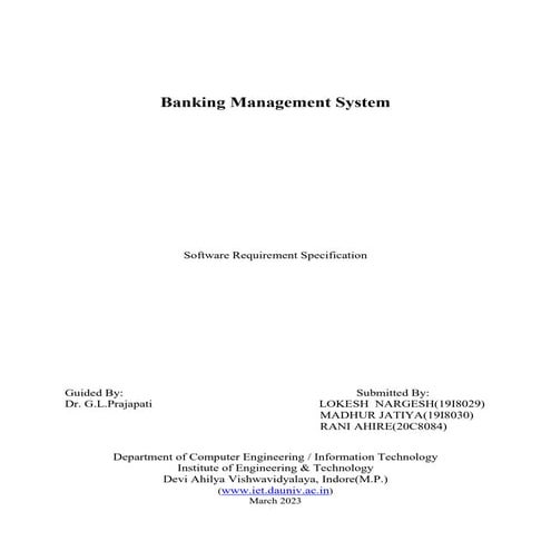 Banking Management System SRS