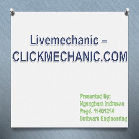 Software Requirement Specifications -  clickmechanic.com