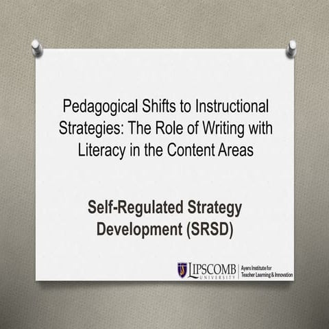 Self-Directed Strategy Development (SRSD) | PPTX