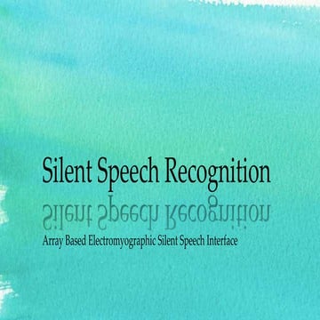 Silent speech recognition