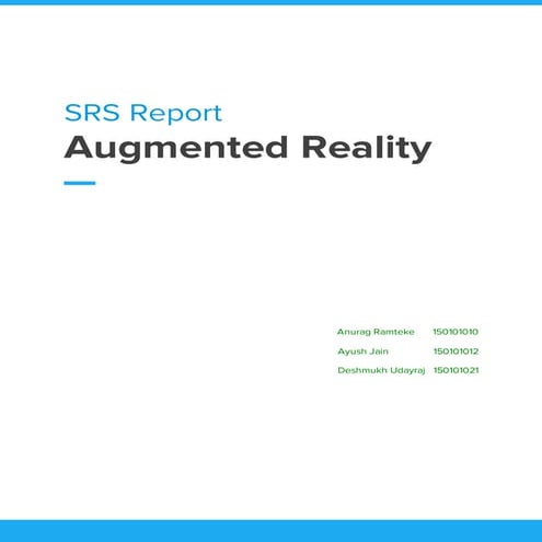 SRS Report for an AR App