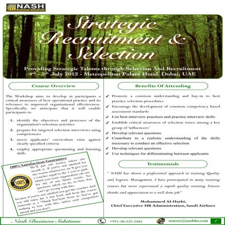 Strategic Recruitment &amp; Selection