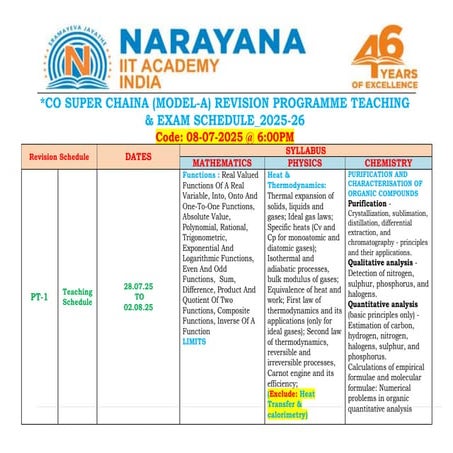 SR STAR CO-SUPER CHAINA(MODEL-A)_REVISION PROGRAME TEACHING & EXAM SCHEDULE_2...