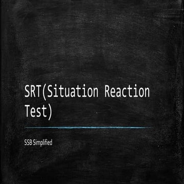 SRT(Situation reaction test) in SSB