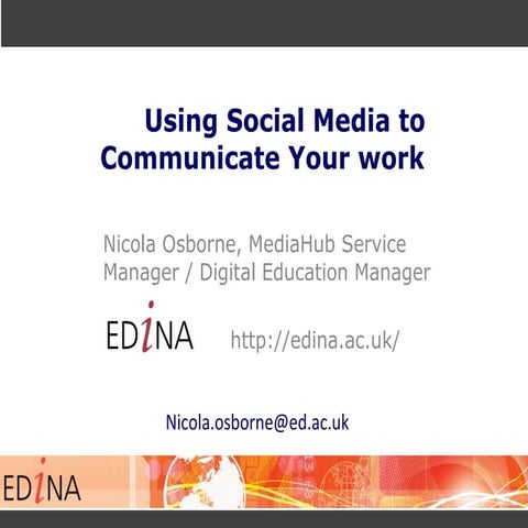 Using Social Media to Communicate Your Work