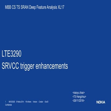 SRVCC trigger enhancement feature and parameter description