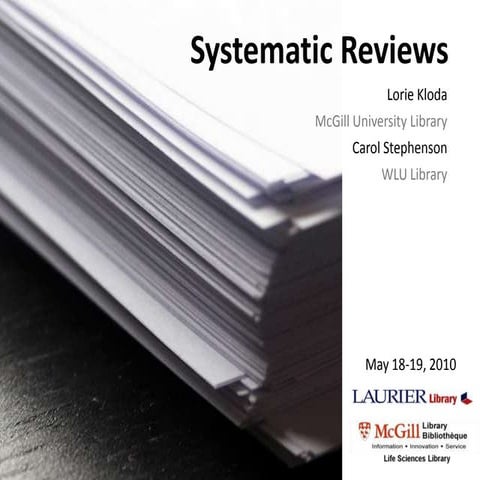 Systematic Reviews in Social Work