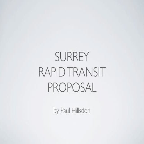 Surrey Bus Rapid Transit Proposal