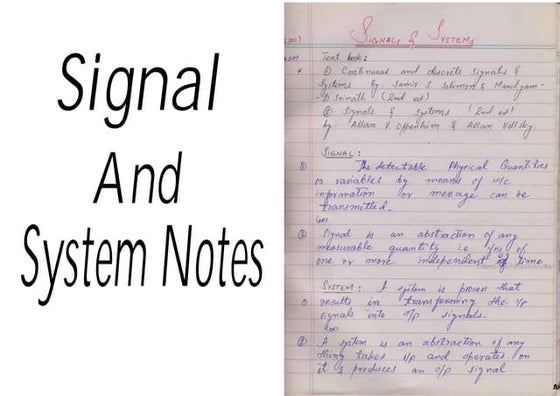 Signals and system notes