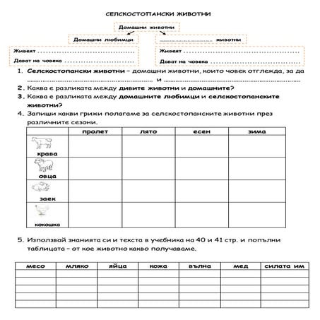 Селскостопански животни 2.клас