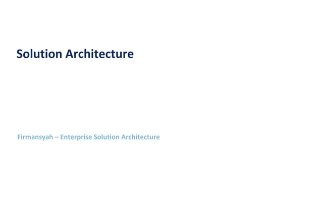 Solution Architecture Definition