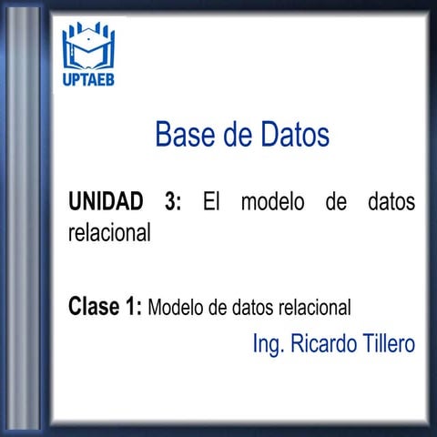 Clase 1 Modelo de Datos Relacional