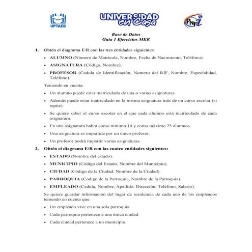 Guía 1 Ejercicios MER