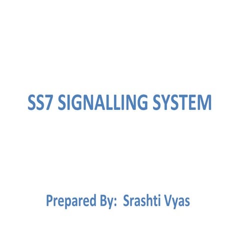 SS7 signalling system for Telecommunication Engineering | PDF ...