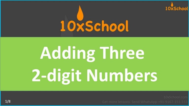 Math - Adding Three 2-digit Numbers