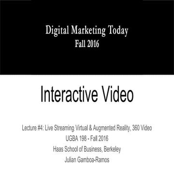 Interactive Video: Live Streams, AR, and VR (Digital Marketing Today)