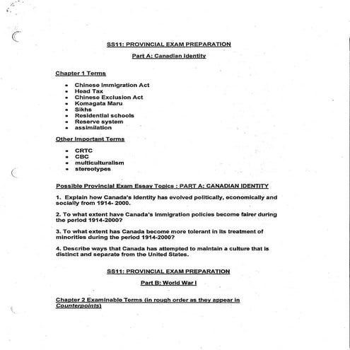 Ss 11 prov exam prep