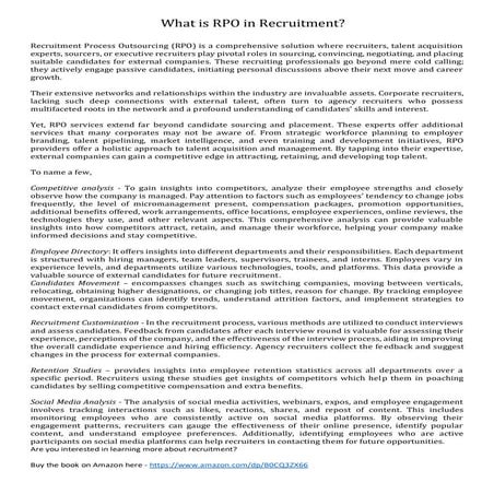 What is Recruitment Process Outsourcing (RPO) in Recruitment? | PDF