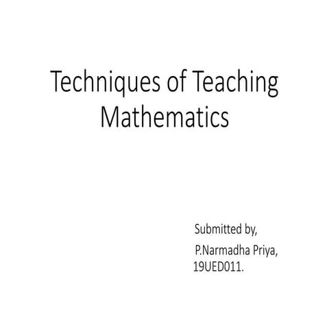 Techniques of Mathematics