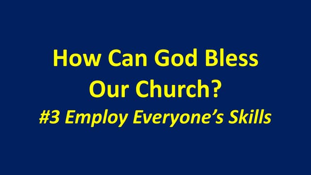 How can god bless our church? 3. em...