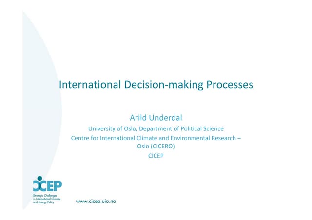 International decision making process (BC3 Summer School _July 2015)