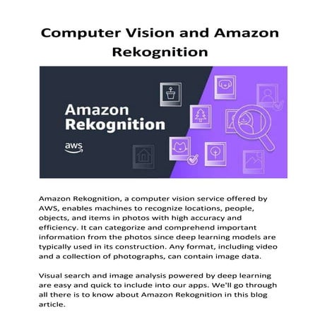 Computer Vision and Amazon Rekognition