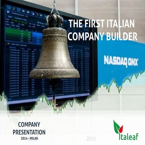 Company presentation italeaf 2014 nasdaq omx eataly