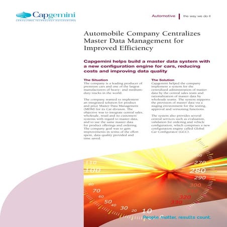 Automobile company centralizes master data management for improved efficiency