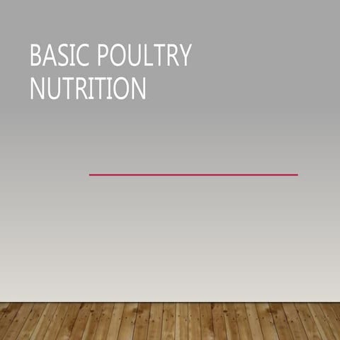 SSAWG Poultry Nutritional Needs