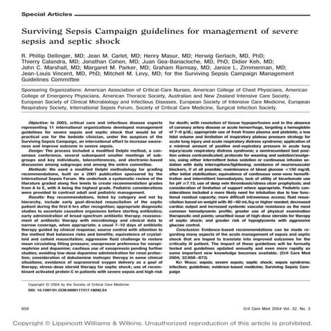 CRITICAL CARE: SEPSIS UPDATE TODAY (GUIDELINE) | PPTX