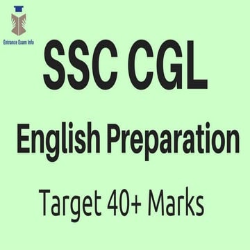 How to Score 40+ in SSC CGL English - SSC CGL English Preparation | PPTX