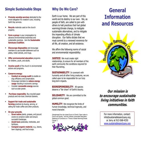 General Information and Resources - Green Churches and Earth Care  
