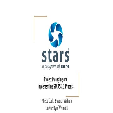 Project Managing and Implementing STARS 2.1 process