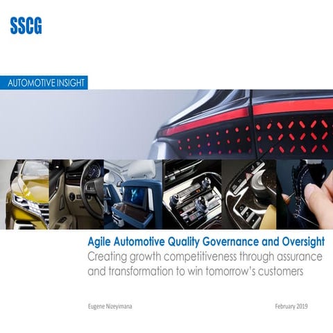 SSCG Insight: Agile Automotive Quality Governance and Oversight