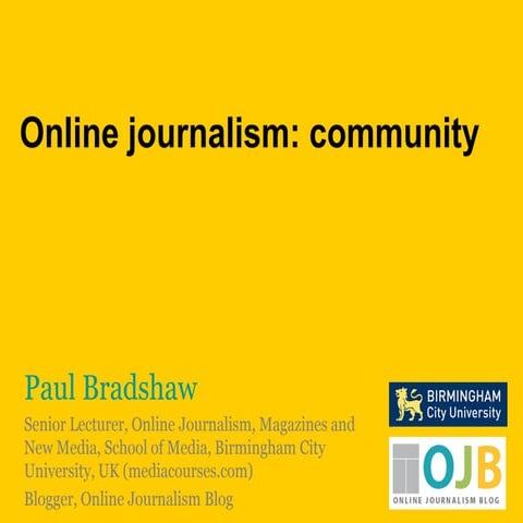 Online journalism: Community 